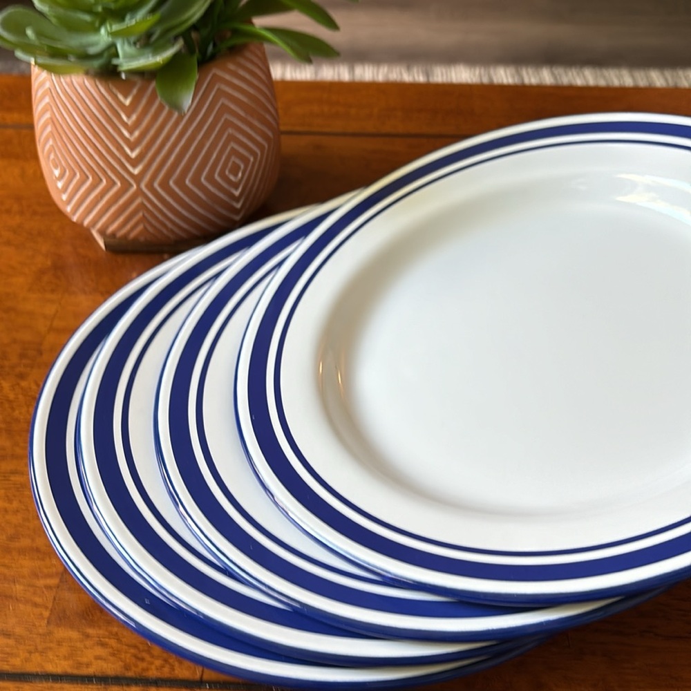 Pack of 4 Enamel Plates, 10 1/4" Unbreakable Enamelware Dinner Serving Platter